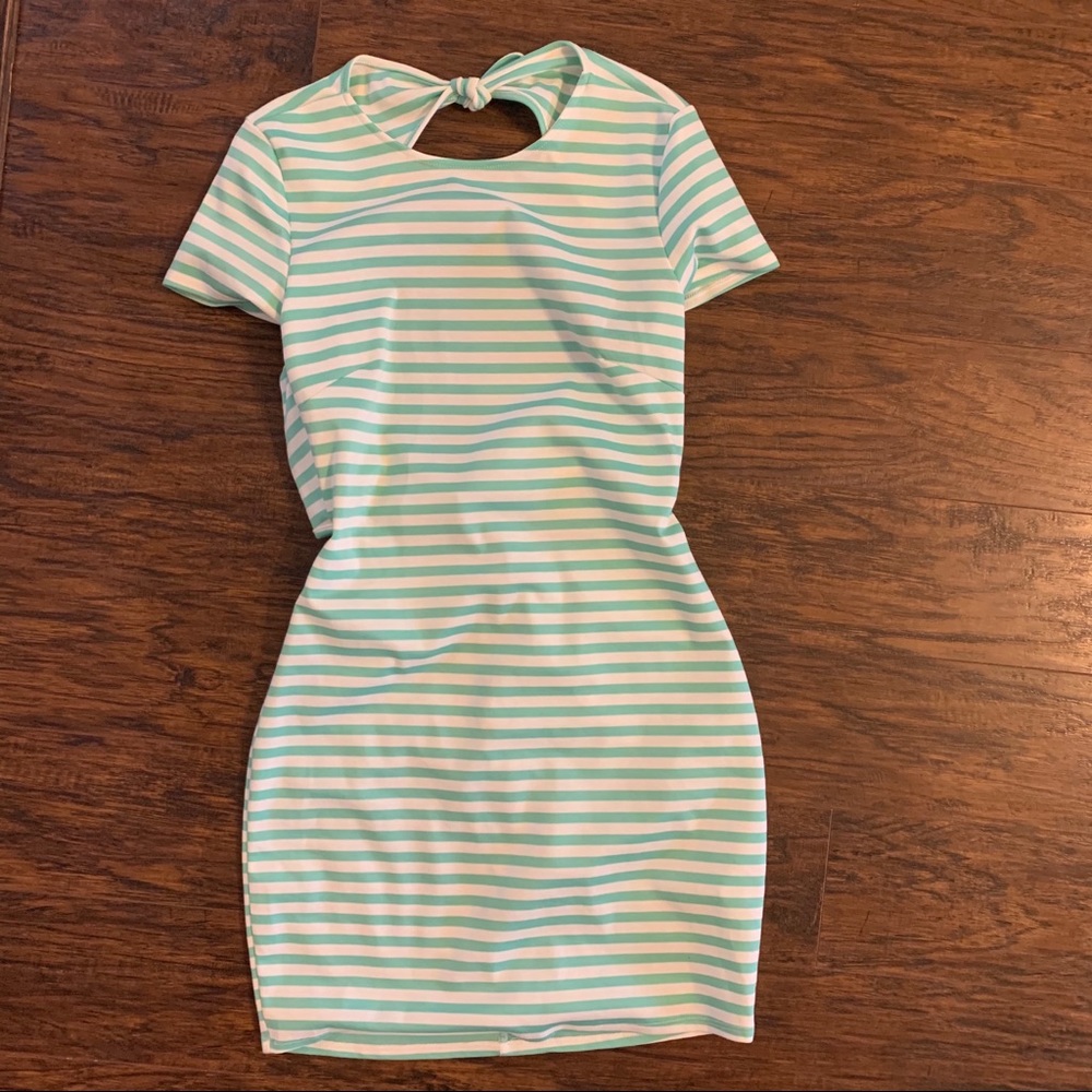 Striped Pink Lily body-con dress
